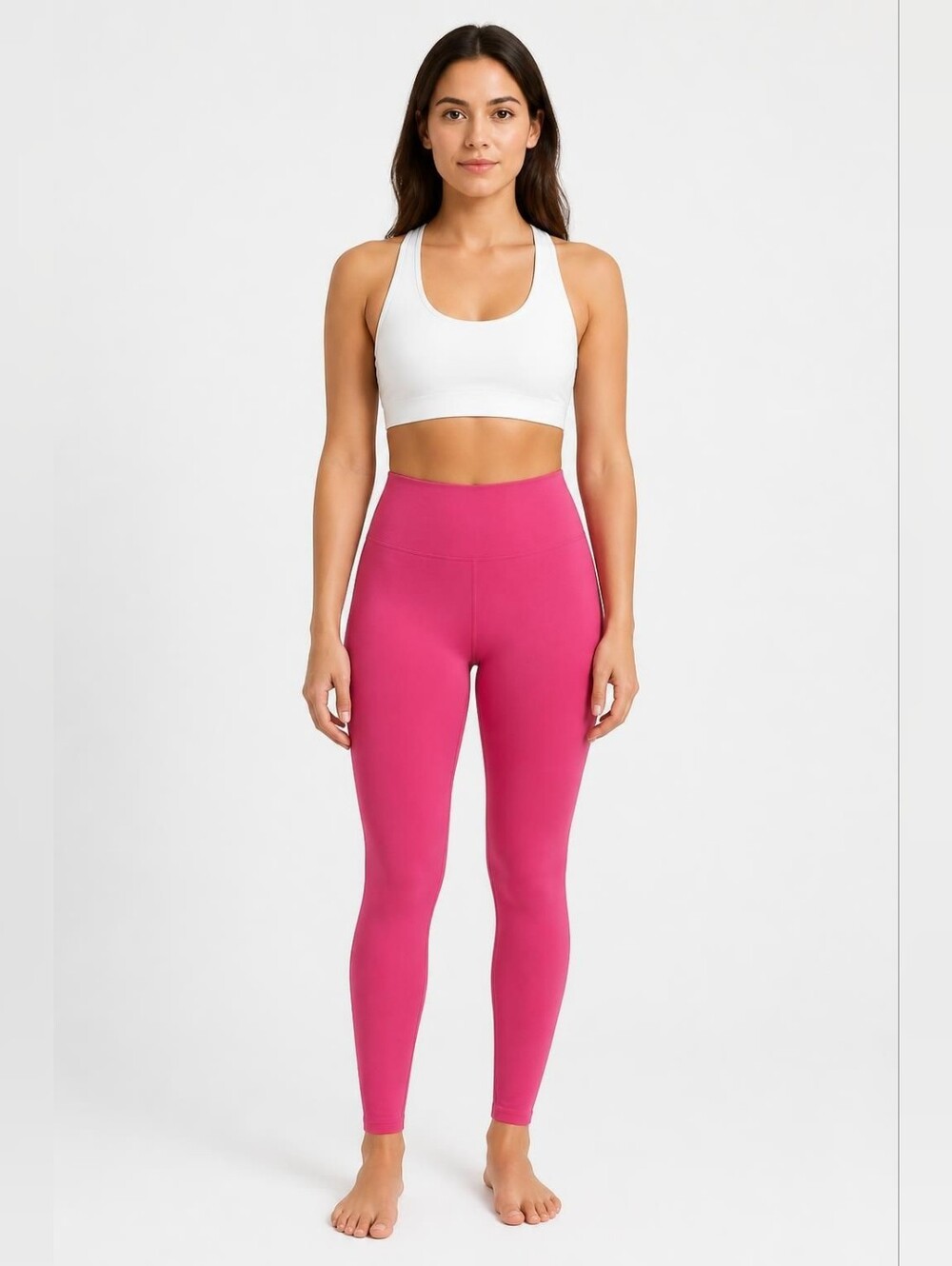 Zenergy 8/10 High-Rise Magenta Active Leggings with Side Pockets